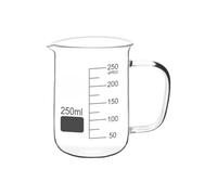 Vaso medidor de vidrio de borosilicato de alta calidad con asa, vaso graduado transparente for utensilios de cocina y repostería.(250ML)