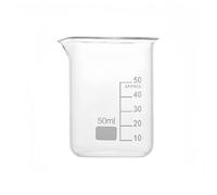Vaso medidor de vidrio de borosilicato for laboratorio y cocina. Material de laboratorio de alta resistencia térmica con marcas de medición claras.(50ML)