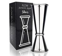 Vaso medidor doble japonés para cócteles en acero inoxidable. Vaso medidor profesional de 25 ml y 50 ml cobre Plata