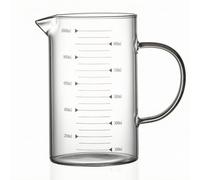 Vaso Medidor Jarra Graduada Beaker de Vidrio Borosilicato Taza de Medición con Escalas Fáciles de Leer y Agarre Cómodo Apto para Horneado Coctelería Laboratorio, 1000ml, Jarra Medidora Sin Tapa