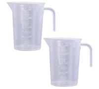 Vaso Medidor Plastico 500ML,FANNAS 2 Piezas Transparente Jarra Medidora Plastico Copa de Medición con Escala，Adecuado Para Mediciones en Laboratorios de Cocina