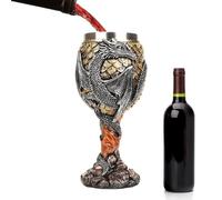 Vaso medieval - chalicia de vino de dragones medievales de acero inoxidable, velas de copas de dragón, taza de cáliz medieval segura y creativa para beber diario y decoración