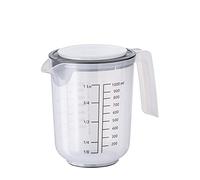 Vaso mezclador APS con tapa - vaso medidor con escalas para líquidos (l/ml), azúcar (g) y harina (g) / volumen 1 litro/Ø 12,5 cm/altura 16 cm/apto para lavavajillas