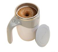 Vaso mezclador portátil automático, cuerpo de acero inoxidable, rotación magnética para tareas de mezcla de bebidas sin esfuerzo (inglés (blanco)