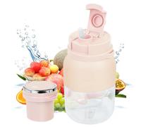 Vaso mezclador portátil, botella de 1200 ml, mini batidora con tapa a prueba de fugas y orificio para beber, exprimidor eléctrico USB para batidos, zumo, batidos (beige)