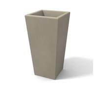 Vaso moderno in resina rettangolare H 105 tortora modello Egizio