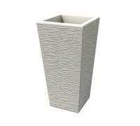 Vaso moderno in resina rettangolare H 65 bianco finitura rustica modello Egizio