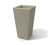 Vaso moderno in resina rettangolare H 90 tortora finitura rustica modello Egizio
