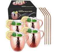 Vaso Moscow Mule Taza Cobre Mug Copa de Cóctel, para Cóctele, Vodka, Bebidas Frías, Hogar, Bar, Fiesta, San Valentín, Día de la Madre y Día del Padre, Cumpleaños, Regalos Caja