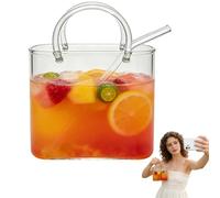 Vaso multifuncional para beber, vaso de vidrio único con pajita, jarrones decorativos para flores de peces, bonita taza de café helado para jugo, té helado, flores, decoración de bar para el hogar (1