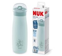 Vaso NUK Mini-Me Flip para niños pequeños | 12+ meses | 500 ml | Botella de agua de acero inoxidable para niños | Boquilla endurecida a prueba de fugas | A prueba de roturas | Globo azul