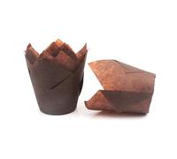 Vaso papel 200 Uds. Cupcake Liner taza for hornear for fiesta de boda Caissettes Tulip Muffin papel for pastelitos a prueba aceite envoltorio pastel para cupcakes(Color1)