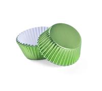 Vaso papel 200 Uds. Vasos de papel aluminio engrosados, revestimientos for magdalenas, Mini moldes for pasteles y for hornear para cupcakes(Green)