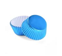 Vaso papel 200 Uds. Vasos de papel aluminio engrosados, revestimientos for magdalenas, Mini moldes for pasteles y for hornear para cupcakes(Blue)