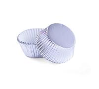 Vaso papel 200 Uds. Vasos de papel aluminio engrosados, revestimientos for magdalenas, Mini moldes for pasteles y for hornear para cupcakes(Silver)