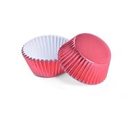 Vaso papel 200 Uds. Vasos de papel aluminio engrosados, revestimientos for magdalenas, Mini moldes for pasteles y for hornear para cupcakes(Red)
