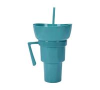 Vaso para aperitivos y bebidas, vaso térmico con cuenco integrado para aperitivos, recipiente para aperitivos, para coche, cine, viajes, postres, picnic, camping, al aire libre, vida cotidiana