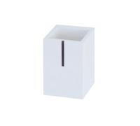 Vaso para baño MSV de poliresina en color blanco 7 x 7 x 10 cm