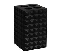 Vaso para baño MSV "Kubik" de poliresina en color negro 7,2 x 10,6 cm