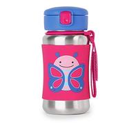 Vaso para beb? con pajita Skip Hop Zoo, botella de acero inoxidable con pajita y forma de mariposa