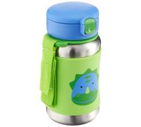 Vaso para beber con pajita para ni?os peque?os de Skip Hop, botella con pajita de acero inoxidable Zoo Dino