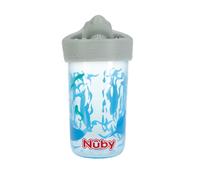 Vaso para beber con personajes en 3D y tapa de silicona suave al tacto, dise?o de tibur?n, de Nuby No Spill, de 12 onzas