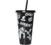 Vaso para beber de Halloween con tapa y pajita, 710 ml, vaso para fiesta de Halloween, vaso que brilla