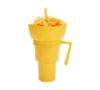 Vaso para beber - Vaso para bebidas con cuenco de aperitivos - Contenedor de palomitas de maíz al aire libre para coche, película diaria, adultos, viajes, postres, mochila, picnic, camping, sala de