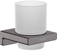 Vaso para cepillo de dientes AddStoris de hansgrohe, 41749340, Color: Cromo negro cepillado