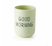 Vaso para cepillo de dientes de polipropileno de 400 ml, vaso de baño antideslizante para viajes y uso diario, taza ligera para agua de lavado, blanco (verde)