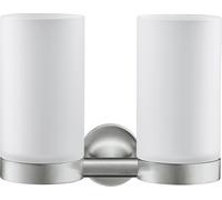 Vaso para cepillos de dientes Duravit Starck T, doble, de pared, 0099487000, Color: acero inoxidable pulido