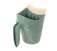Vaso para Lavar el Cabello Infantil con Borde de Silicona y Asa Ergonómica | Pp Verde, Boquilla Inclinada y Guía de Agua, para Mayores de 2 Años, Uso en Casa o Peluquería