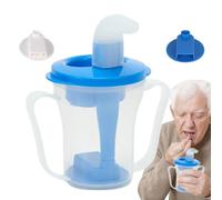 Vaso para personas mayores disfagia - con paja reguladora ajustable | Ayuda a la hidratación portátil antiasfixia ancianos, adultos, bebés, apoyo al paciente, comodidad en la cabecera, hospital, hogar
