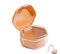 Vaso para prótesis , estuche portátil a prueba de fugas, contenedor de dientes falsos con tapa, caja de dentadura postiza portátil, contenedor de prótesis para mujeres, bodas, Acción de Gracias