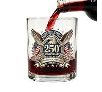 Vaso Para Whiskey Del 250º Aniversario,Vasos Patrióticos Old Fashioned 1776-2006 - Vaso Conmemorativo del Día de la Independencia | Para Hombres Papá Esposo Hijo Adultos Amantes Familias Amigos