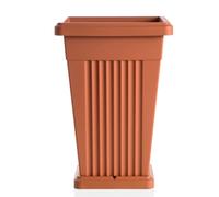 Vaso Pirámide De Resina Terracota Bama Para Jardín Flores Plantas + Sartén