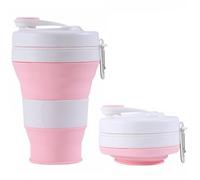 Vaso plegable de silicona para Coffee to Go con pajita | 600ml taza de viaje colapsable para acampada, gimnasio, oficina & escuela | Compacto y portátil