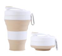 Vaso plegable de silicona para Coffee to Go con pajita | 600ml taza de viaje colapsable para acampada, gimnasio, oficina & escuela | Compacto y portátil