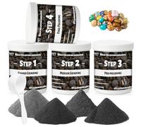 Vaso profesional de grano de roca, 2 kg a granel para pulido de alto brillo, elimina imperfecciones y suaviza las superficies, funciona con cualquier vaso, ideal para kits de ciencia y bricolaje