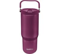 Vaso Quokka Core Burgundy 860ml - Asa Ergonómica - Boquilla Integrada Cómoda - Doble Pared Acero Inoxidable - Térmico Reutilizable