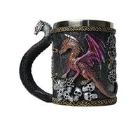 Vaso reutilizable - Taza de estilo medieval de 420 ml, diseño de bozal con mango clásico, vajilla vintage para coleccionar | Vasos decorativos de para bebidas calientes y frías, café, B