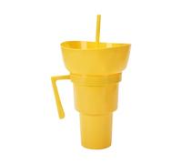Vaso térmico con cuenco integrado para aperitivos - Taza con asa para palomitas de maíz, cine, postre, picnic, camping, coche y vida cotidiana para niños y adultos