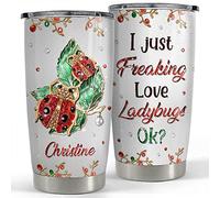 Vaso Termico Con Pajita Y Tapa Taza Termica De Viaje Isotérmica Tazas De Viaje Isotérmica Para Amigo Papá Mamá 590 Ml Vaso De Mariquita Personalizado Estilo Joyería Just Freaking Loves Ladybugs