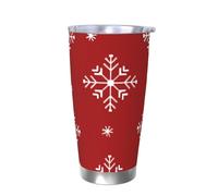 Vaso térmico de copos de nieve con tapa, soporte térmico para automóvil, vaso aislado de acero inoxidable de 590 ml, taza de café de viaje para bebidas frías y calientes