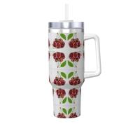 Vaso térmico Fresh Cherry de 1,2 litros con asa. Fabricado en acero inoxidable de doble pared, resistente y duradero. Ideal para viajes, oficina y actividades al aire libre. Resistente a fugas y a la