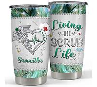 Vaso Termico Isotérmica Taza Termica De Viaje Taza Aislante Para Auto Amigo Colegas 590 Ml Vaso De Enfermera Personalizado Con Latidos Del Corazón, Estetoscopio, Joyería, Estilo Dibujo