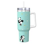 Vaso térmico Little Fresh Floral Panda de 1,2 litros con asa. Fabricado en acero inoxidable de doble pared, resistente y duradero. Ideal para viajes, oficina y actividades al aire libre. Resistente a