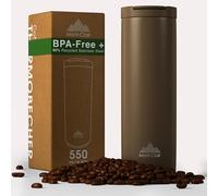 Vaso Térmico para Café 550ml Acero Inoxidable Hermético | Doble Pared con Aislamiento al Vacío, Mantiene Frío Si lo Prefieres, Mantiene tus Bebidas Calientes hasta 12 Horas, Tierra