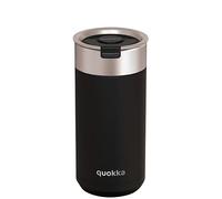 Vaso térmico Quokka Boost Carbon Black de acero inoxidable 400 ml con infusor para té y café - Doble pared al vacío, boca ancha, sin condensación, idea de regalo