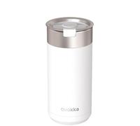 Vaso térmico Quokka Boost White de acero inoxidable 400 ml con infusor para té y café - Doble pared al vacío, boca ancha, sin condensación, idea de regalo